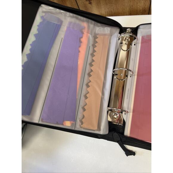 Creative Memories Black Binder Dividers Zipper Closure With 3 Pages Accessories - Picture 5 of 9